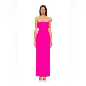 Revolve lovers + friends Serena gown in electric pink. Size MEDIUM